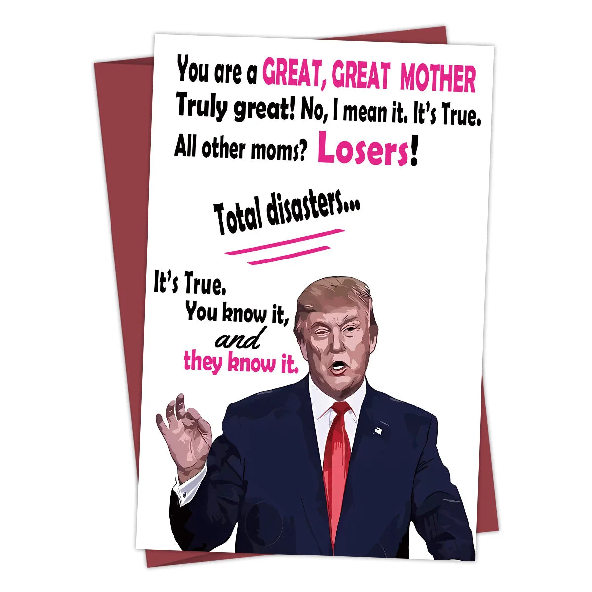 Funny Birthday Card for Mom – Creative Trump Mother’s Day Greetings Card, Thank You & Gift Card for Mom