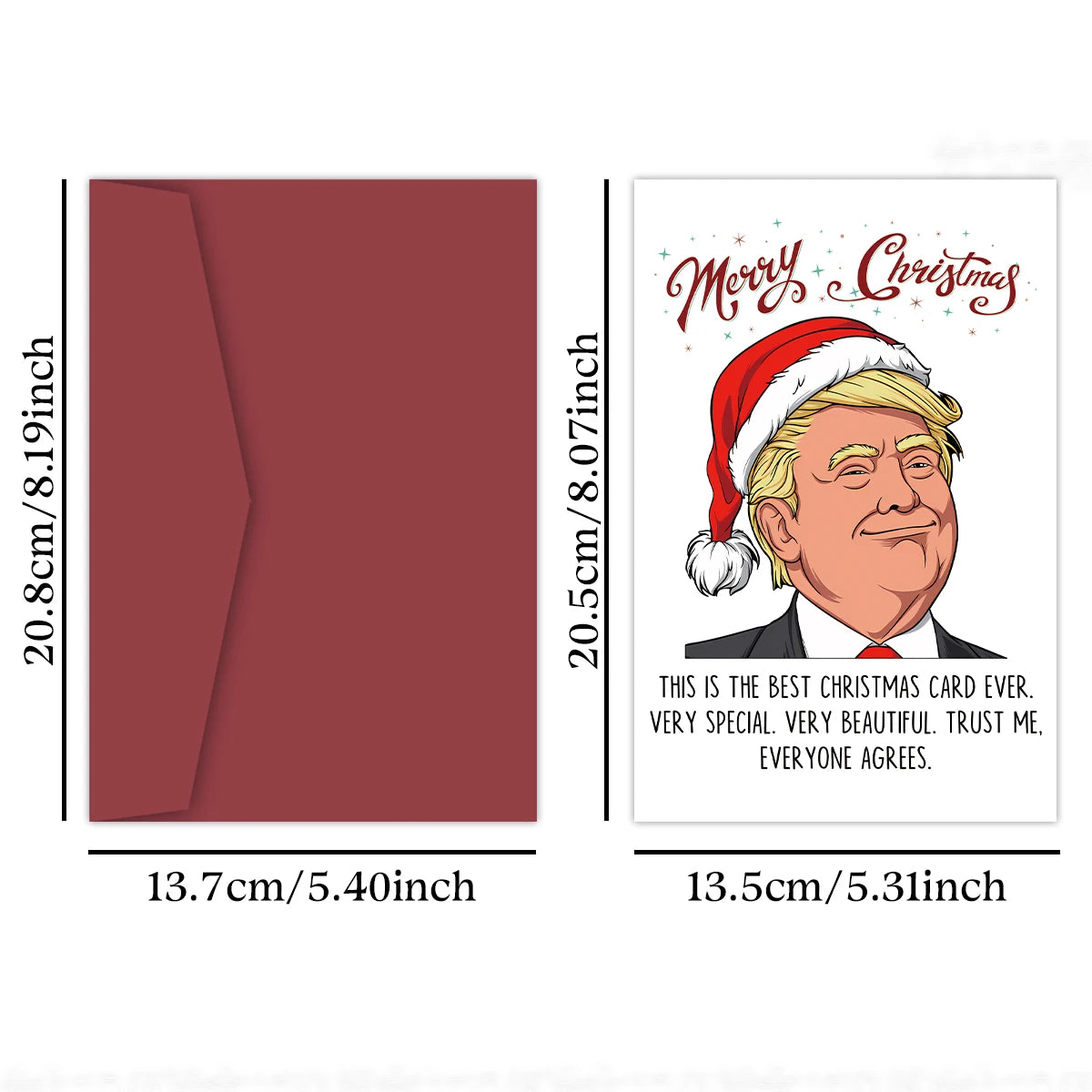 Festive Trump Christmas Card: The Best Christmas Card Ever, Christmas Gift for Family and Friends, Merry Christmas Greeting Card