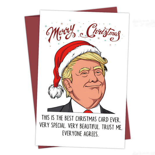 Festive Trump Christmas Card: The Best Christmas Card Ever, Christmas Gift for Family and Friends, Merry Christmas Greeting Card