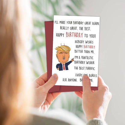 American Trump Hilarious Birthday Card - Creative Greeting Card with Envelope