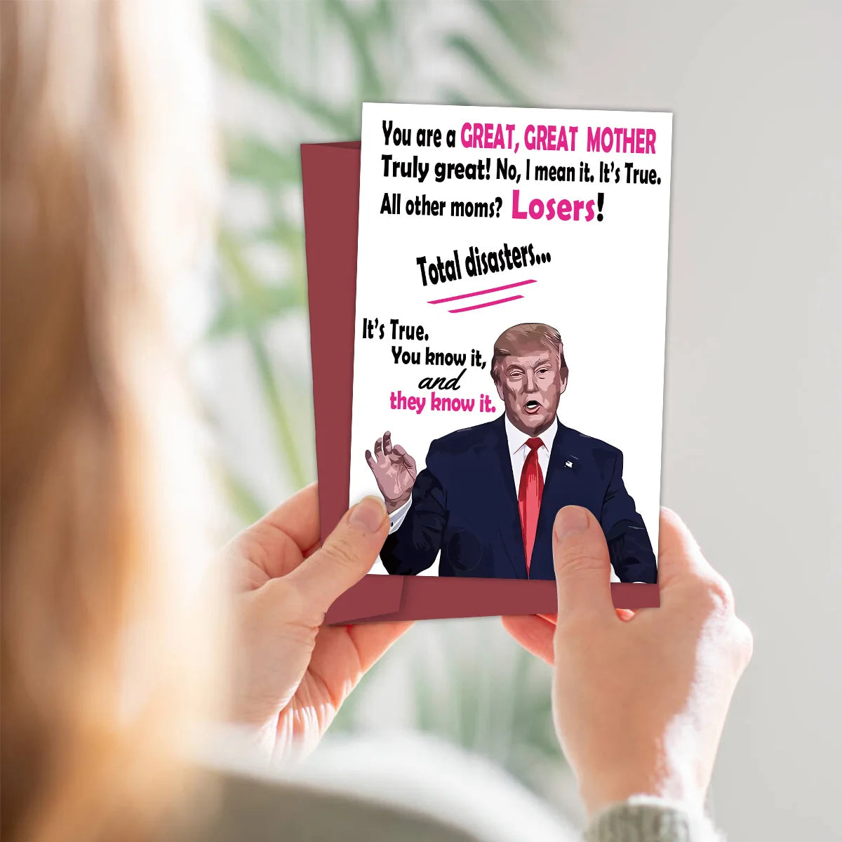 Funny Birthday Card for Mom – Creative Trump Mother’s Day Greetings Card, Thank You & Gift Card for Mom