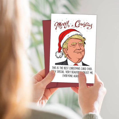 Festive Trump Christmas Card: The Best Christmas Card Ever, Christmas Gift for Family and Friends, Merry Christmas Greeting Card