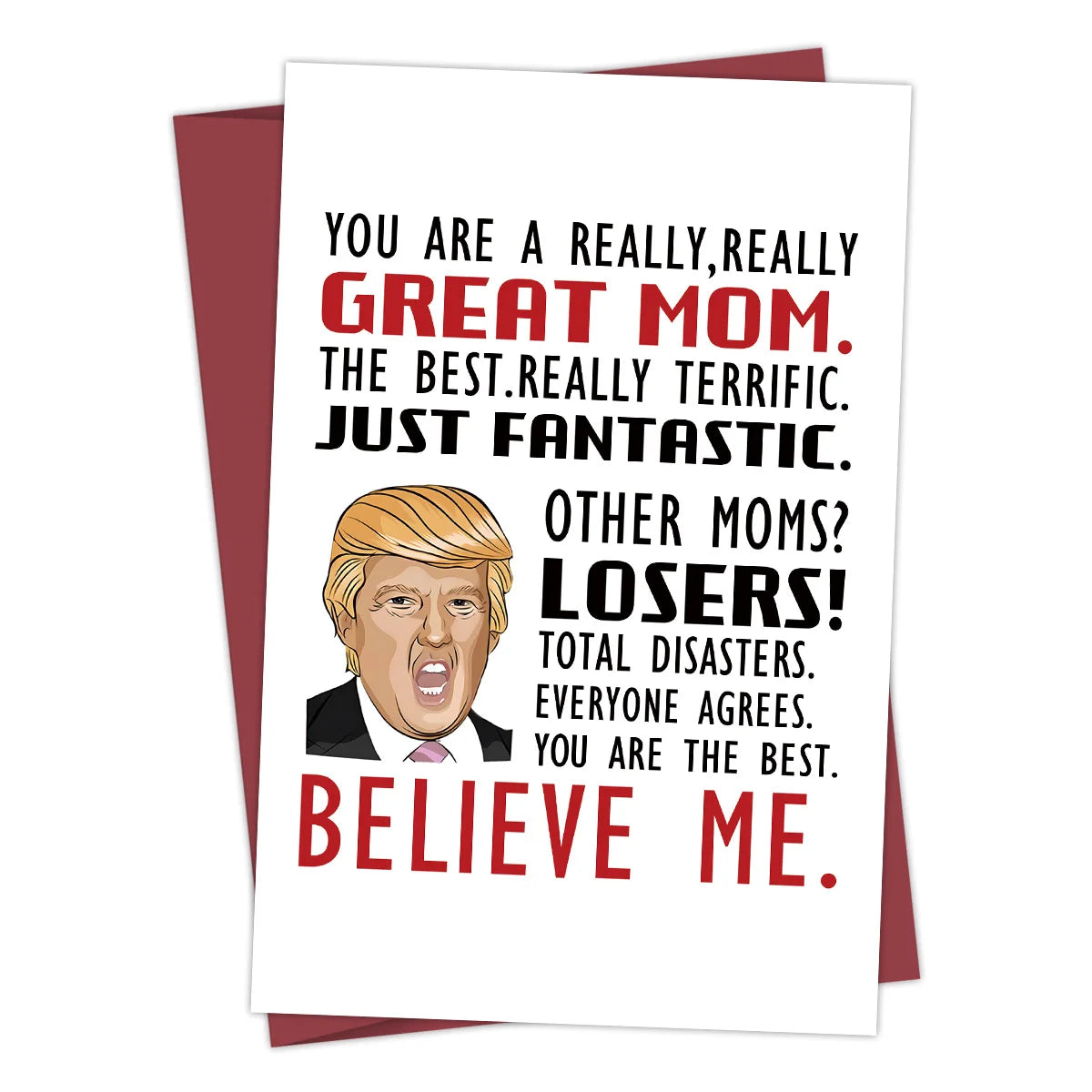 Funny Birthday Card for Mom – Creative Trump Mother’s Day Greetings Card, Thank You & Gift Card for Mom