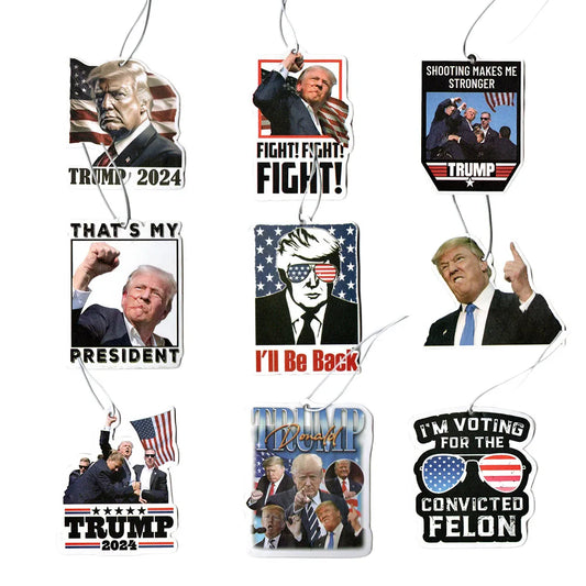 Funny Donald Trump Car Air Freshener – Hanging Rearview Mirror Perfume Absorber, JDM Auto Accessories, Solid Paper Freshener