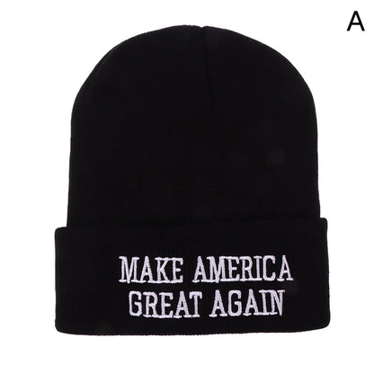 Donald Trump 2024 Campaign Knitted Hat – American Flag Beanie for Men & Women, Warm Winter Skull Cap