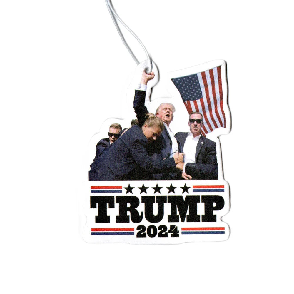 Funny Donald Trump Car Air Freshener – Hanging Rearview Mirror Perfume Absorber, JDM Auto Accessories, Solid Paper Freshener