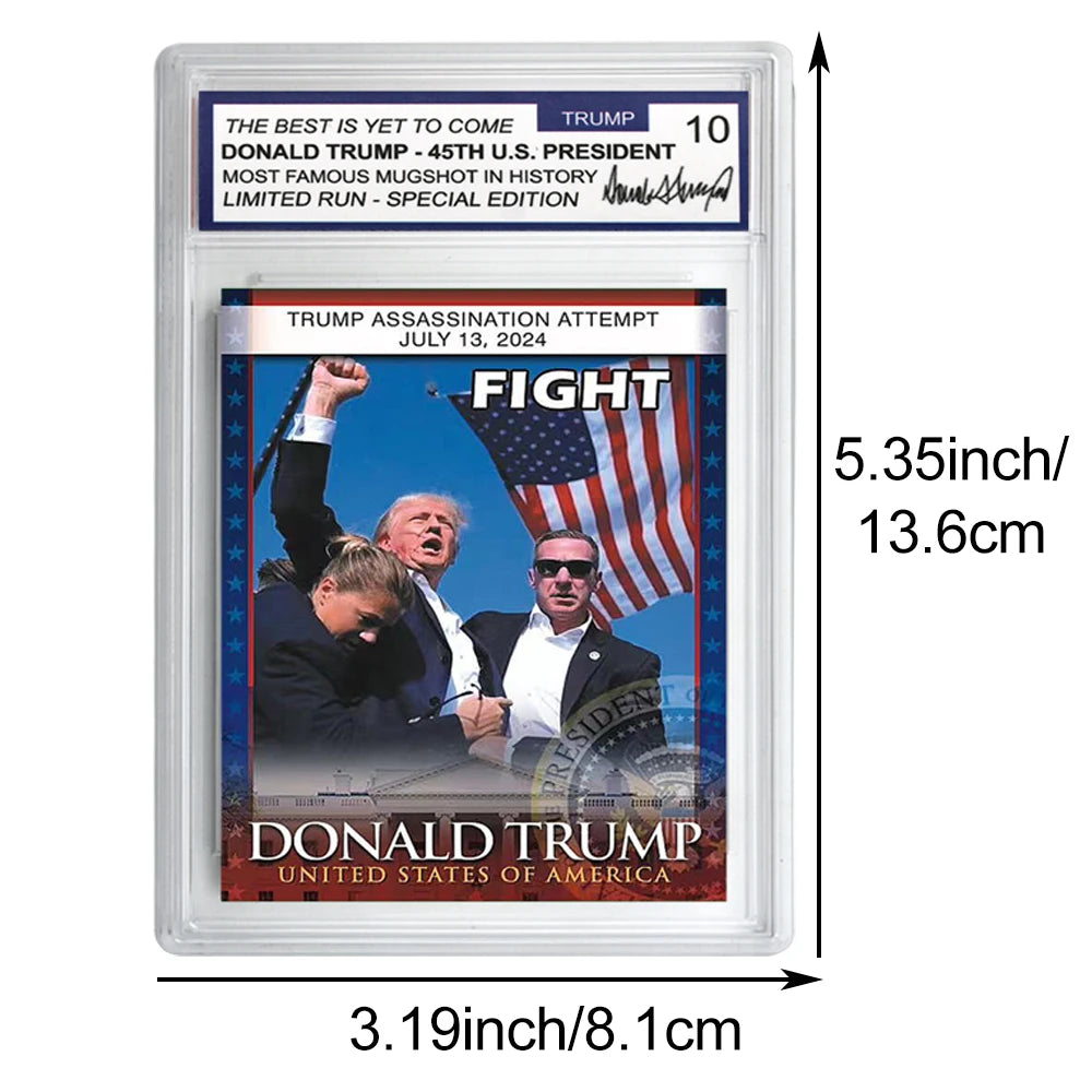 2024 US President Donald Trump Assassination Failure Rating Card – Collectible Commemorative Card for Supporters, Patriotic Gift