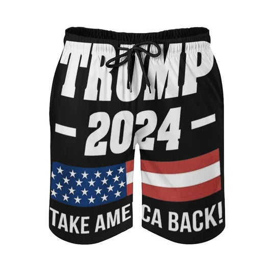 Donald Trump 2024 Beach Shorts for Men – American President Surfing Board Shorts