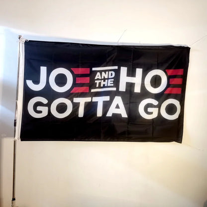 Joe and the Hoe Gotta Go MAGA Trump 2024 Flag - Outdoor Decor, 90x150cm Polyester