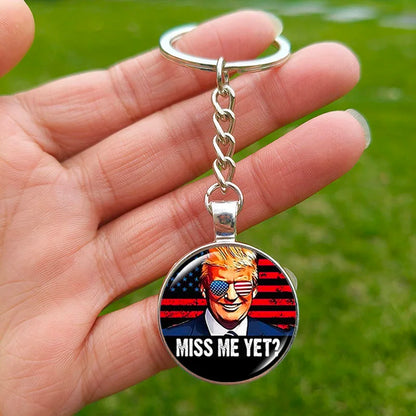 Trump Flag 2024 Keychain - Never Stop Fighting, Make America Great Again Souvenir