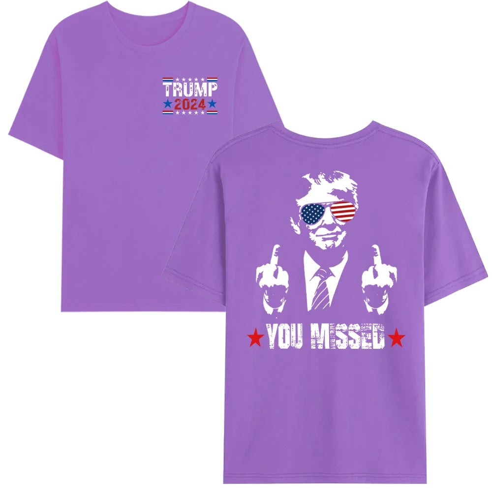 You Missed Trump 2024 T-shirt - US American Flag Design