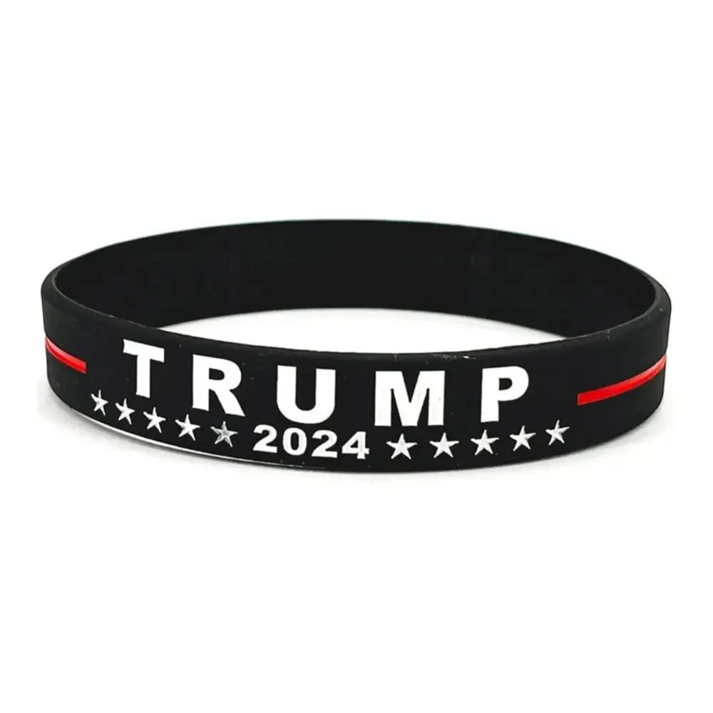 Trump 2024 Silicone Bracelet – Campaign Wristband, Election Merchandise & Inspirational Voter Gift