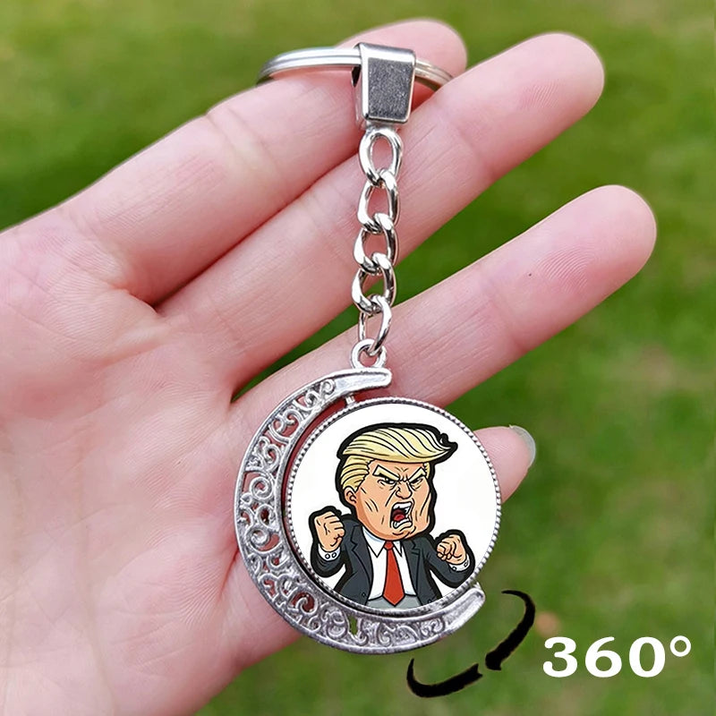 Trump Flag 2024 Keychain - Never Stop Fighting, Make America Great Again Souvenir