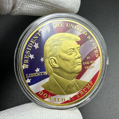 Donald Trump 2024 Commemorative Coin – Zinc Alloy, Anti-Rust, Micro-Embossed Coin, Collector’s Edition Gift