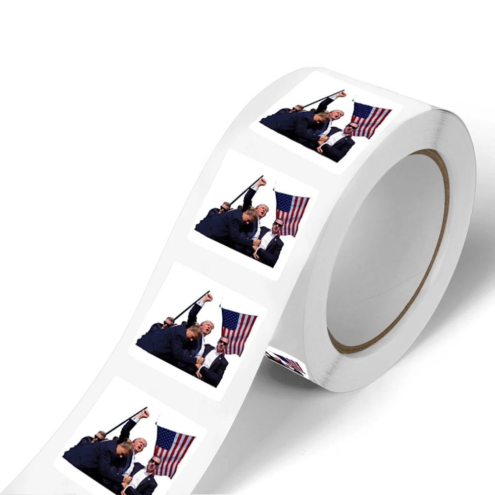 500Pcs Donald Trump 2024 Keep Fighting Stickers – Self-Adhesive Seal Labels, 2.0cm, DIY Gift and Decoration