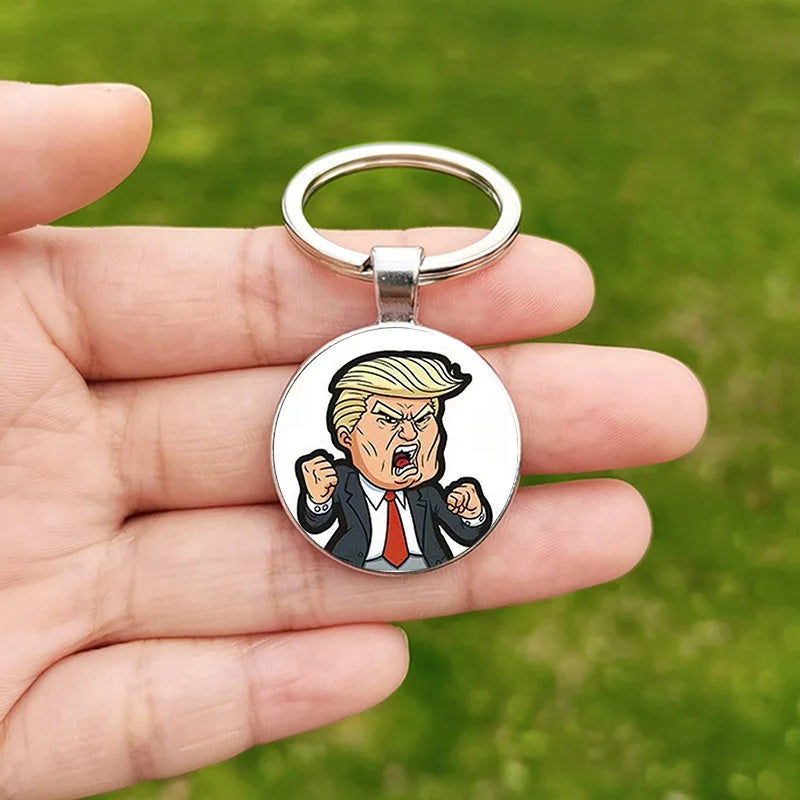 Trump Flag 2024 Keychain - Never Stop Fighting, Make America Great Again Souvenir