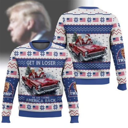 Donald Trump 3D Print Christmas Sweatshirt - Funny Christmas Design