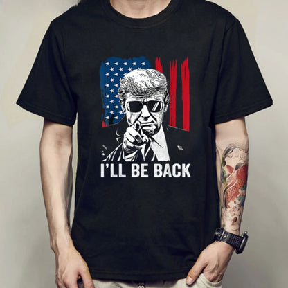 Make America Great Again (MAGA) Middle Finger & ‘I’ll Be Back’ Donald Trump Graphic T-Shirts for Men and Women – Republican Casual Tees