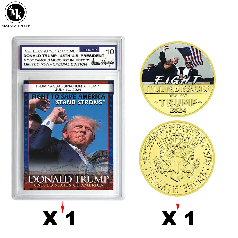 2024 US President Donald Trump Assassination Failure Rating Card – Collectible Commemorative Card for Supporters, Patriotic Gift