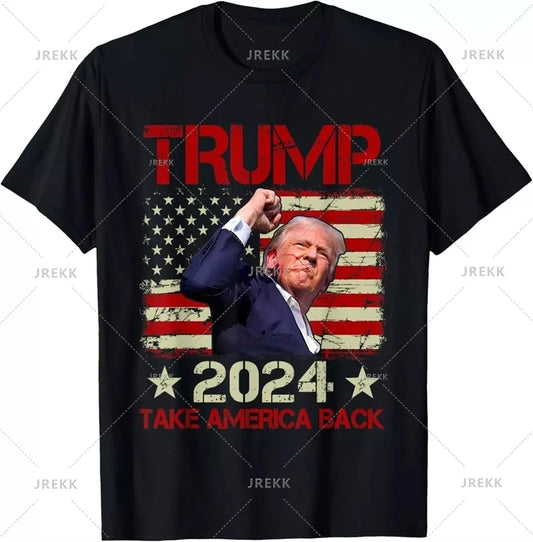 Donald Trump 2024 T-Shirt - American President Election Campaign, Unisex Oversized Short Sleeve Tee