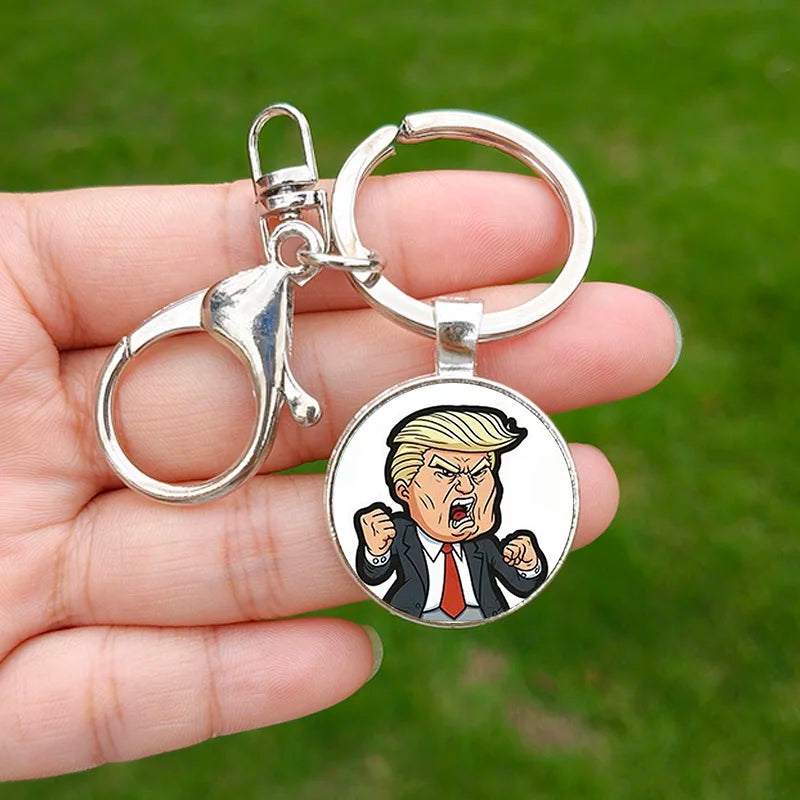 Trump Flag 2024 Keychain - Never Stop Fighting, Make America Great Again Souvenir