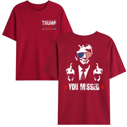 You Missed Trump 2024 T-shirt - US American Flag Design