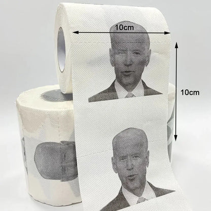 Joe Biden Novelty Toilet Paper Roll – Funny Bathroom Gift, 2-Ply Toilet Tissue featuring Joe Biden Pattern