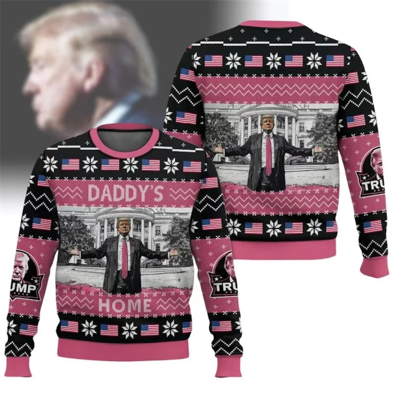 Donald Trump 3D Print Christmas Sweatshirt - Funny Christmas Design