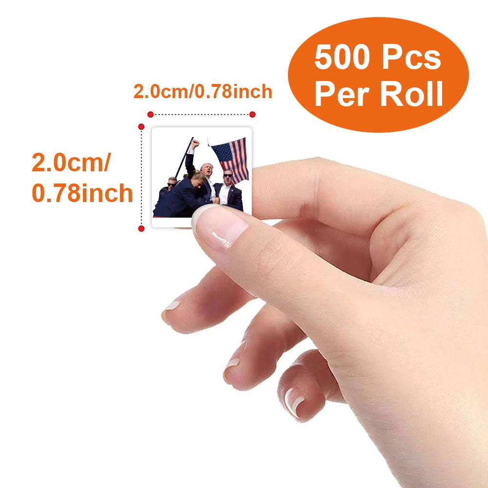 500Pcs Donald Trump 2024 Keep Fighting Stickers – Self-Adhesive Seal Labels, 2.0cm, DIY Gift and Decoration