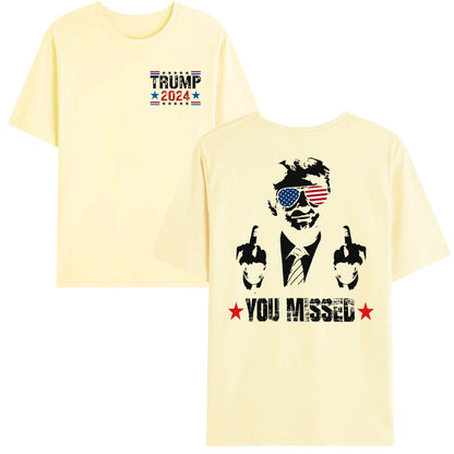 You Missed Trump 2024 T-shirt - US American Flag Design