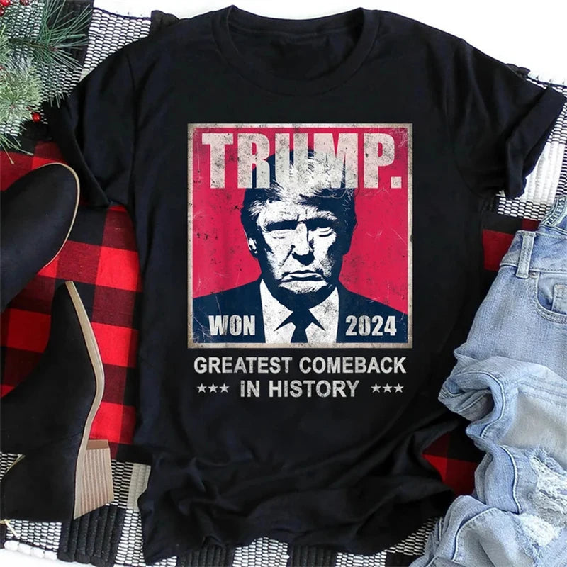 Trump Won 2024 T-shirt - Men & Women Presidential White House 3D Printed Crewneck Oversized Tee