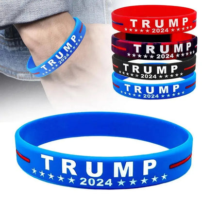 Trump 2024 Silicone Bracelet – Campaign Wristband, Election Merchandise & Inspirational Voter Gift