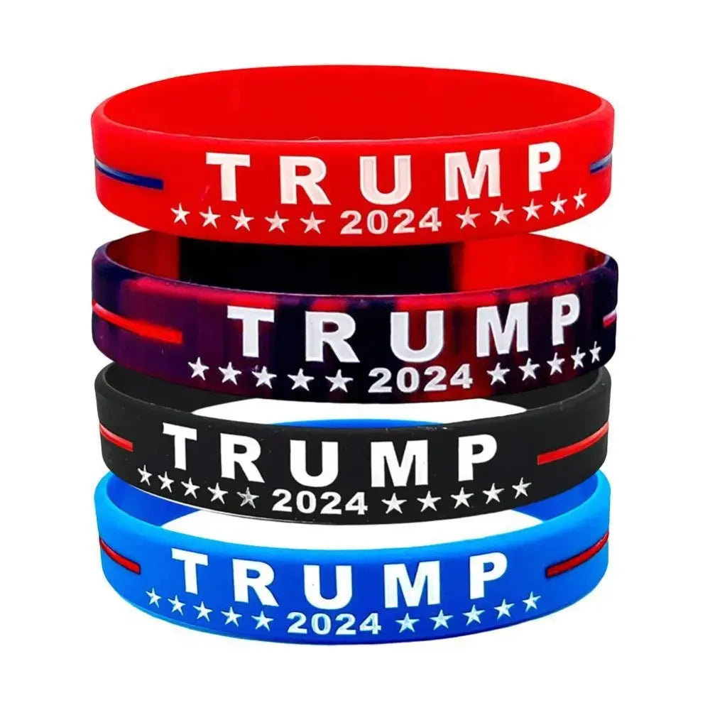 Trump 2024 Silicone Bracelet – Campaign Wristband, Election Merchandise & Inspirational Voter Gift