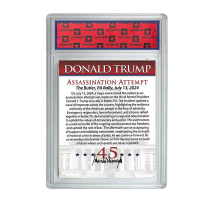 2024 US President Donald Trump Assassination Failure Rating Card – Collectible Commemorative Card for Supporters, Patriotic Gift