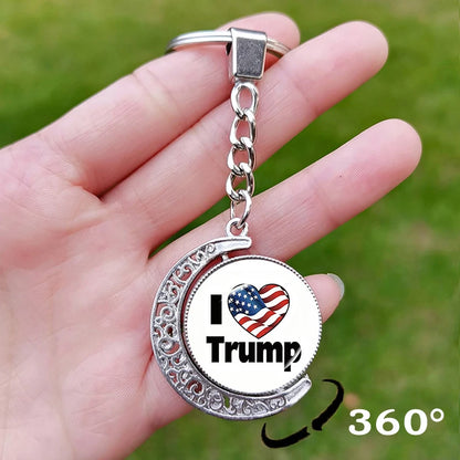 Trump Flag 2024 Keychain - Never Stop Fighting, Make America Great Again Souvenir