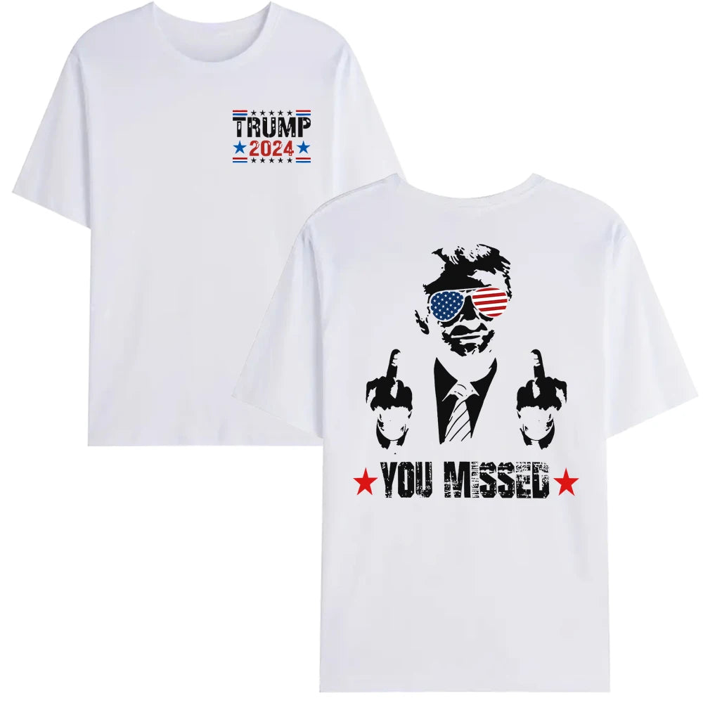 You Missed Trump 2024 T-shirt - US American Flag Design