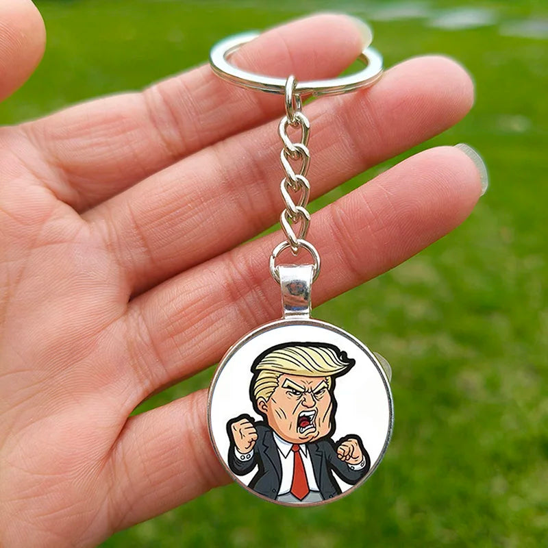 Trump Flag 2024 Keychain - Never Stop Fighting, Make America Great Again Souvenir