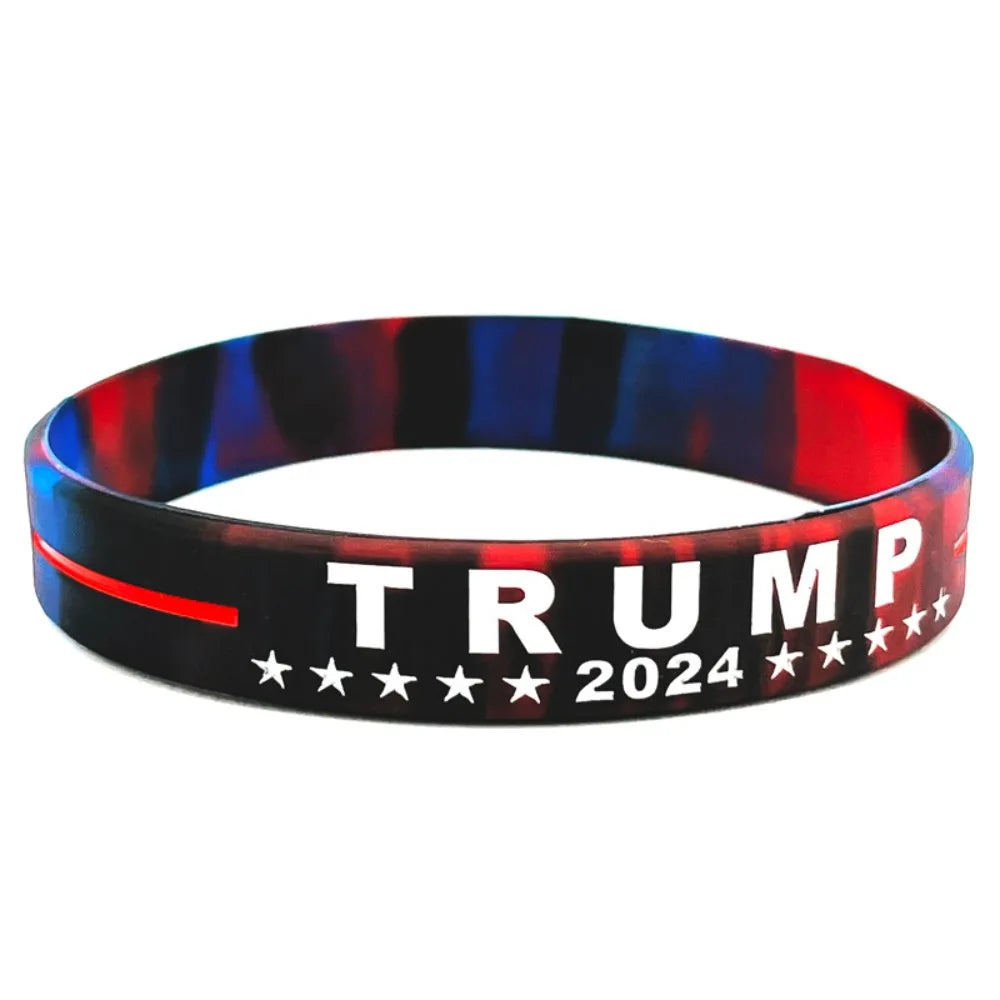 Trump 2024 Silicone Bracelet – Campaign Wristband, Election Merchandise & Inspirational Voter Gift