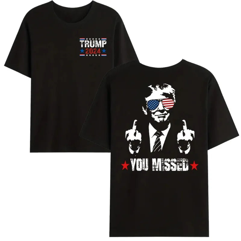 You Missed Trump 2024 T-shirt - US American Flag Design