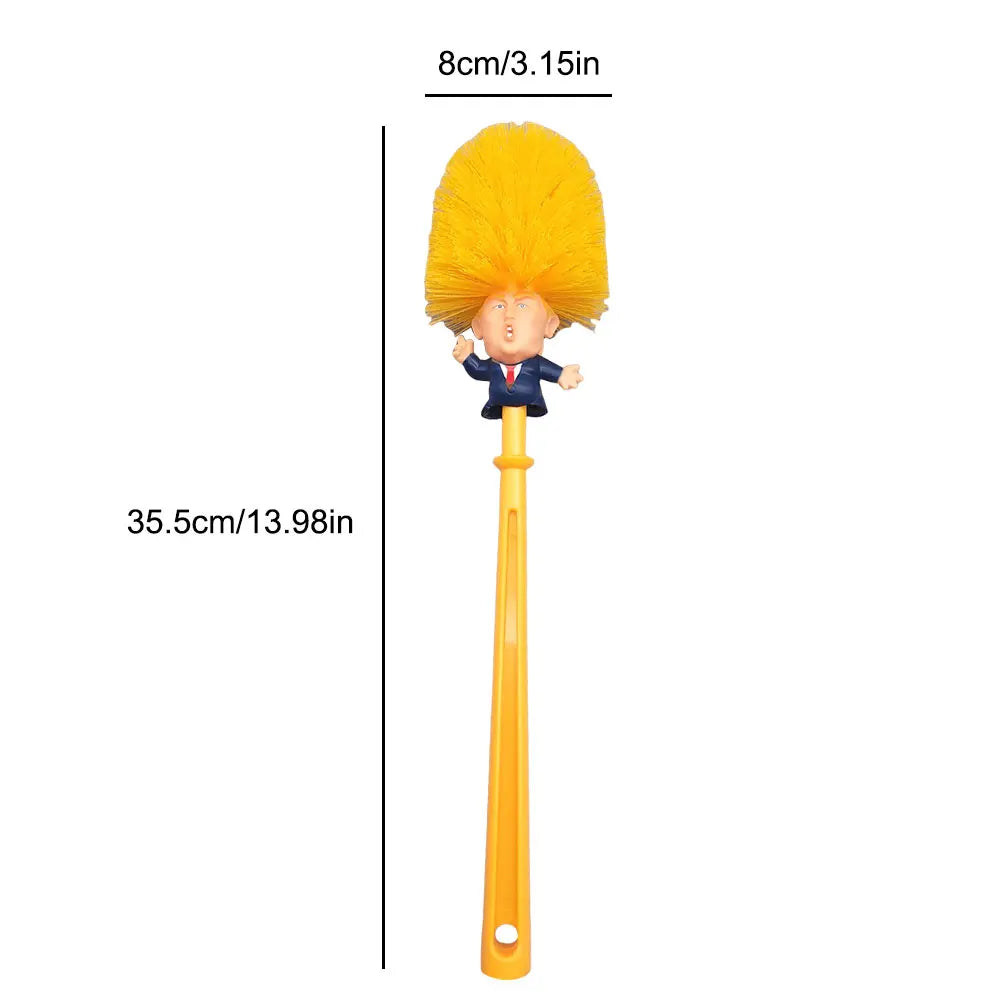 Donald Trump Toilet Cleaning Brush – Funny Trump Bathroom Brush with Holder, Novelty Gift for Bathroom Cleaning