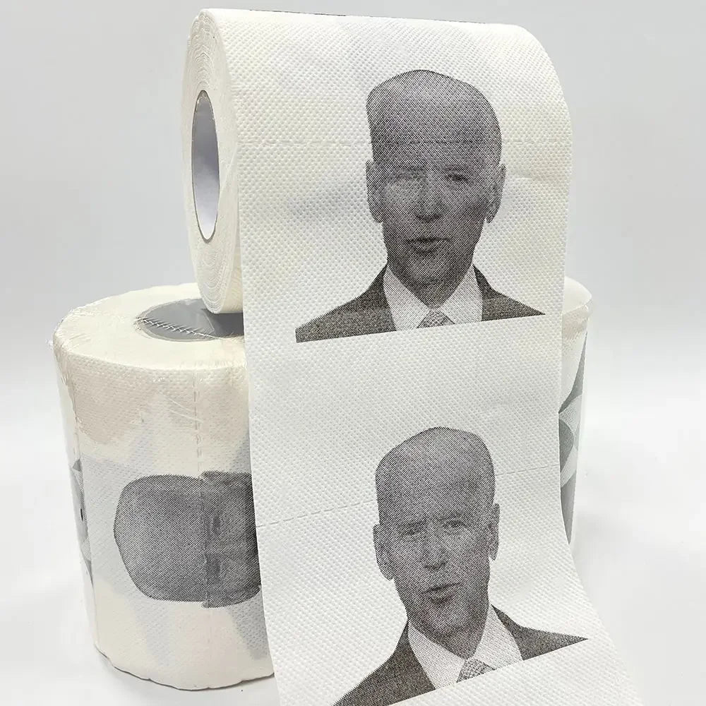 Joe Biden Novelty Toilet Paper Roll – Funny Bathroom Gift, 2-Ply Toilet Tissue featuring Joe Biden Pattern