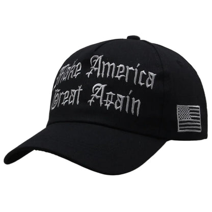 Dark MAGA Hat – All Black Trump 45/47th USA Embroidered Baseball Cap, Adjustable 'Never Surrender' Trump Hat