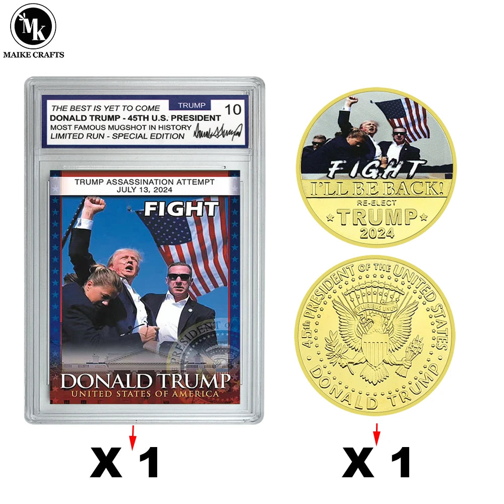 2024 US President Donald Trump Assassination Failure Rating Card – Collectible Commemorative Card for Supporters, Patriotic Gift