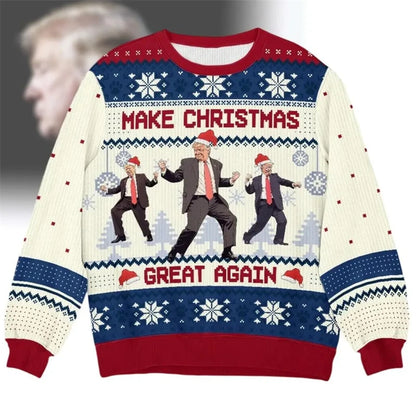 Donald Trump 3D Print Christmas Sweatshirt - Funny Christmas Design