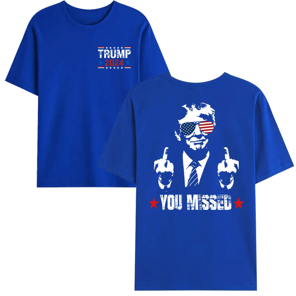 You Missed Trump 2024 T-shirt - US American Flag Design