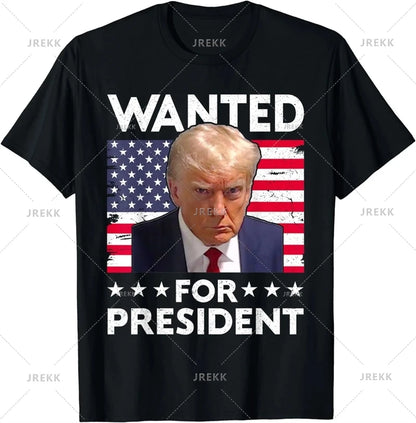 Donald Trump 2024 T-Shirt - American President Election Campaign, Unisex Oversized Short Sleeve Tee