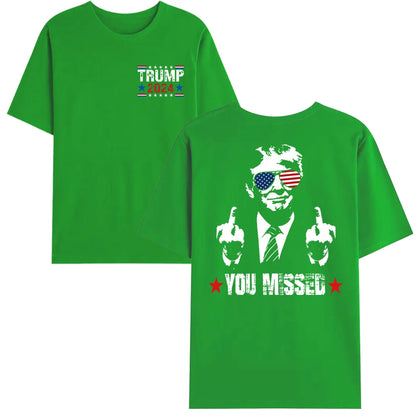 You Missed Trump 2024 T-shirt - US American Flag Design