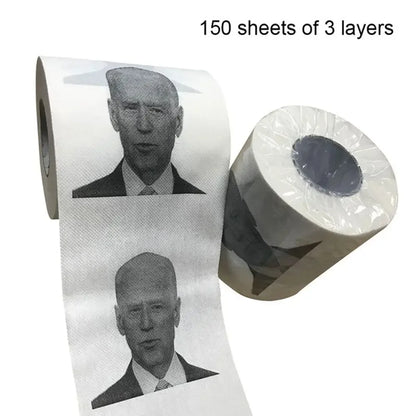 Joe Biden Novelty Toilet Paper Roll – Funny Bathroom Gift, 2-Ply Toilet Tissue featuring Joe Biden Pattern